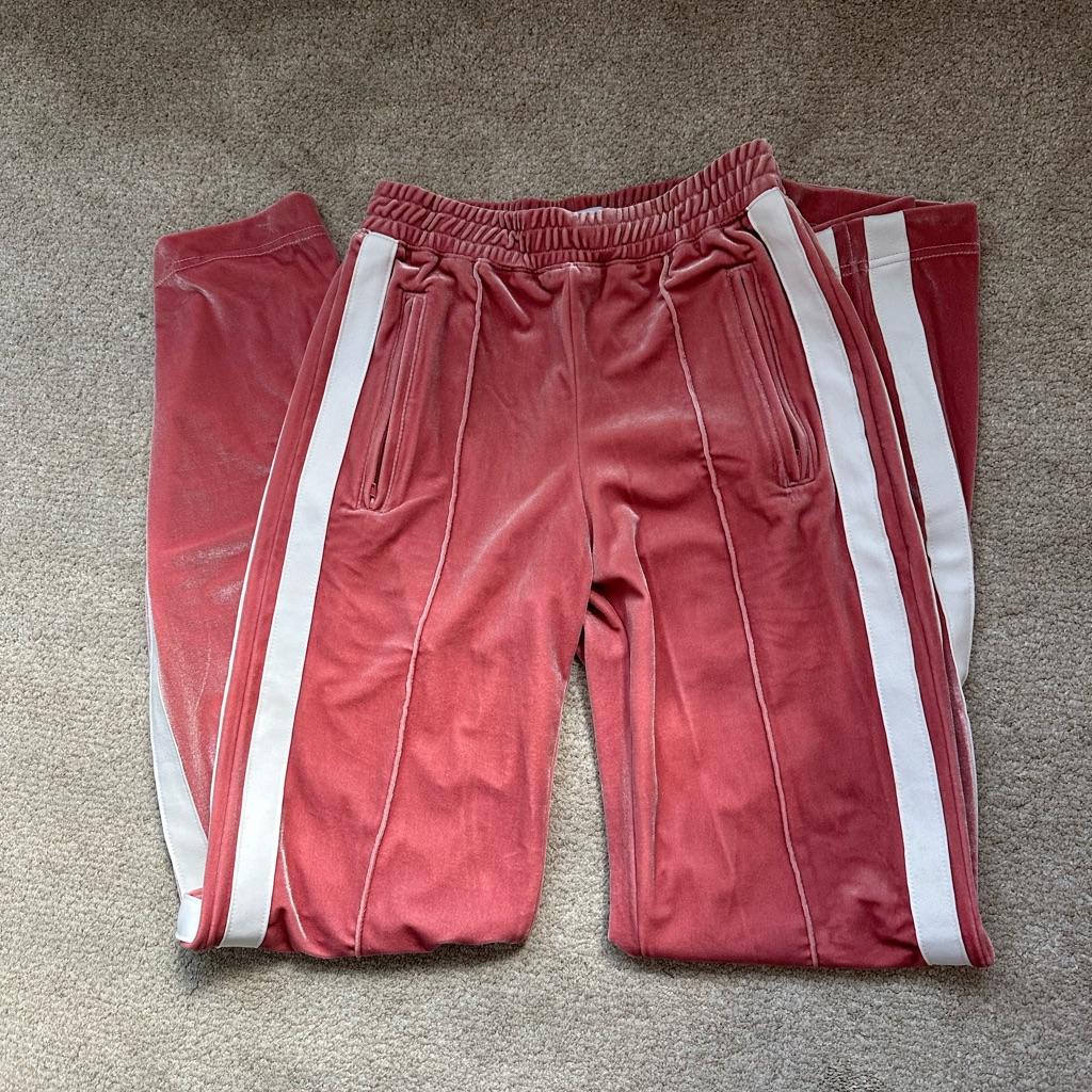 Adika Pink Stripped Track Pants Straight Leg